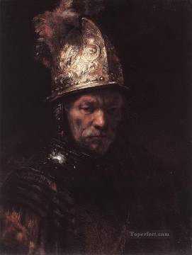Retrato de un hombre con casco dorado Rembrandt Pinturas al óleo